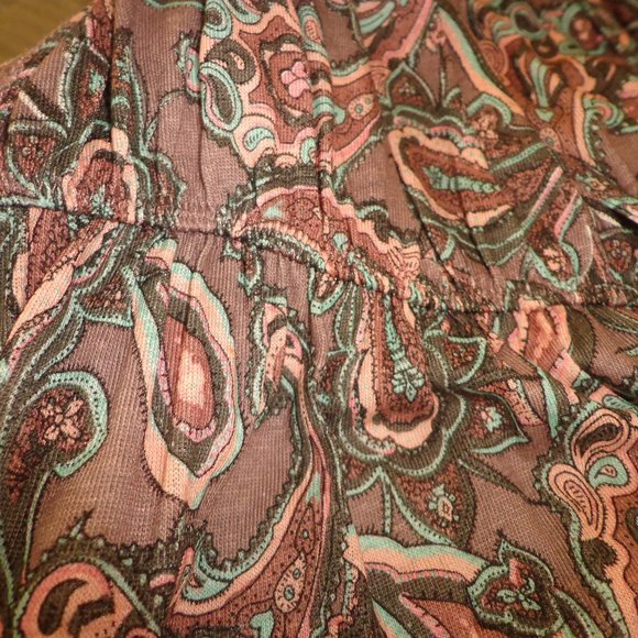 BRAND NEW Wrap Paisley Dress 2 Dusty Rose Short Raglan Sleeves Scoop Tie Neck - Picture 10 of 16